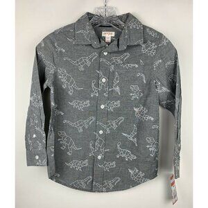 Cat & Jack Boy's Long Sleeve Dinosaur Print Shirt 6/7